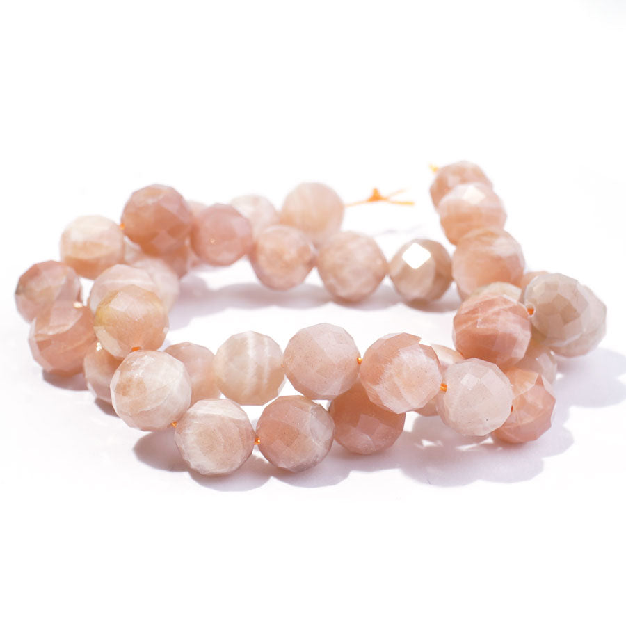 Peach Moonstone 10mm Round Faceted A Grade - 15-16 Inch