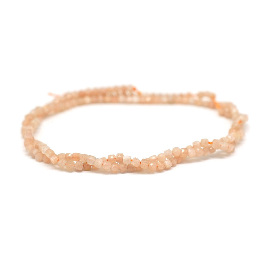 Peach Moonstone Faceted 2mm Cube - 15-16 Inch