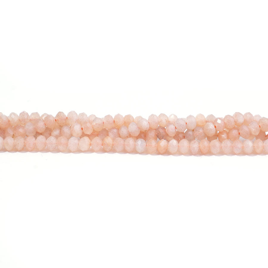 Peach Moonstone 3mm Rondelle Faceted A Grade - 15-16 Inch