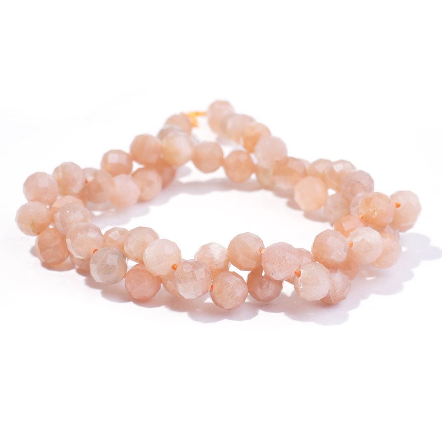 Peach Moonstone 6mm Round Faceted A Grade - 15-16 Inch