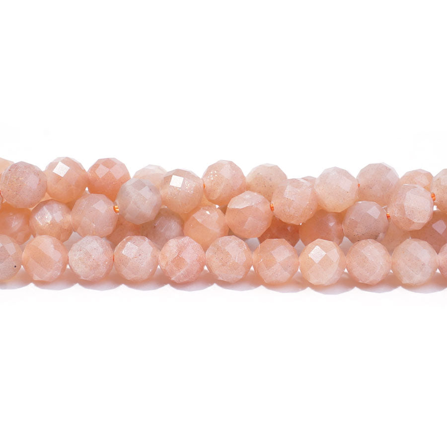Peach Moonstone 6mm Round Faceted A Grade - 15-16 Inch