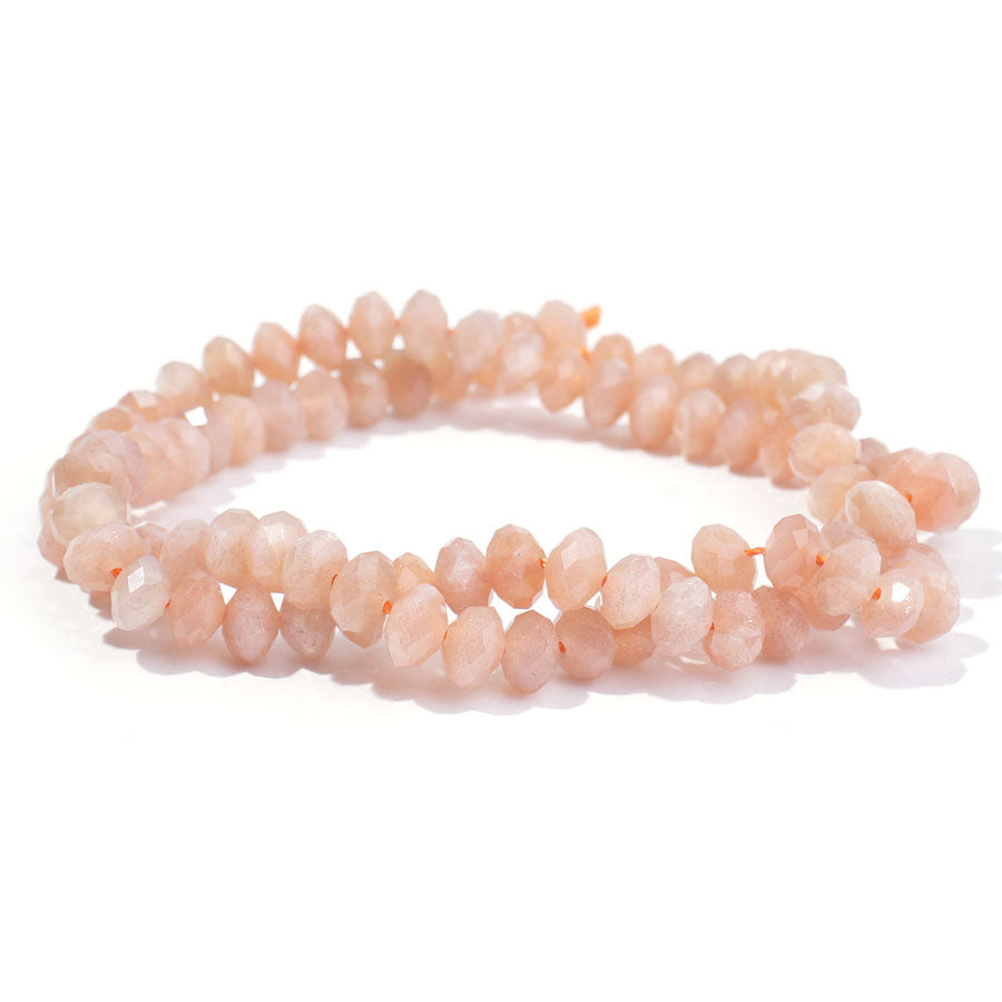 Peach Moonstone 6mm Rondelle Faceted A Grade - 15-16 Inch