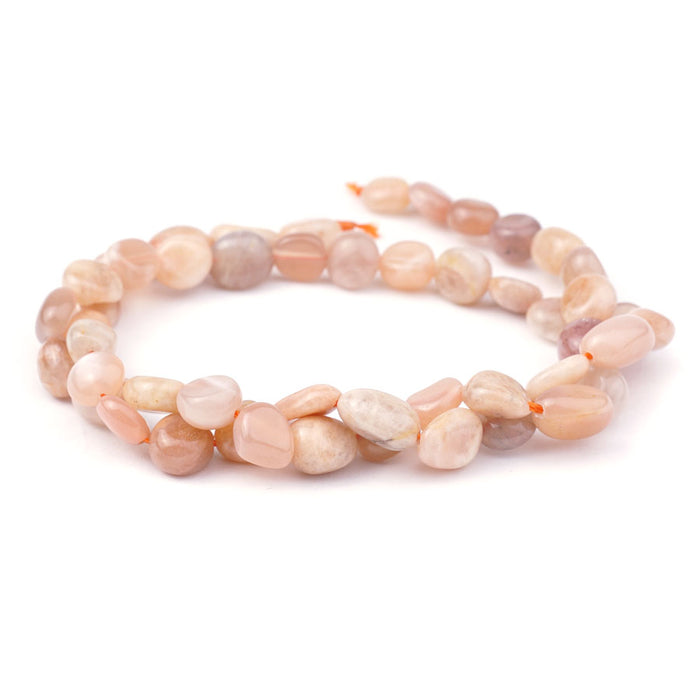 Peach Moonstone 8x10mm Pebble 15-16 Inch