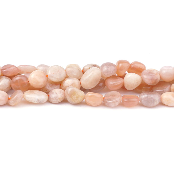 Peach Moonstone 8x10mm Pebble 15-16 Inch