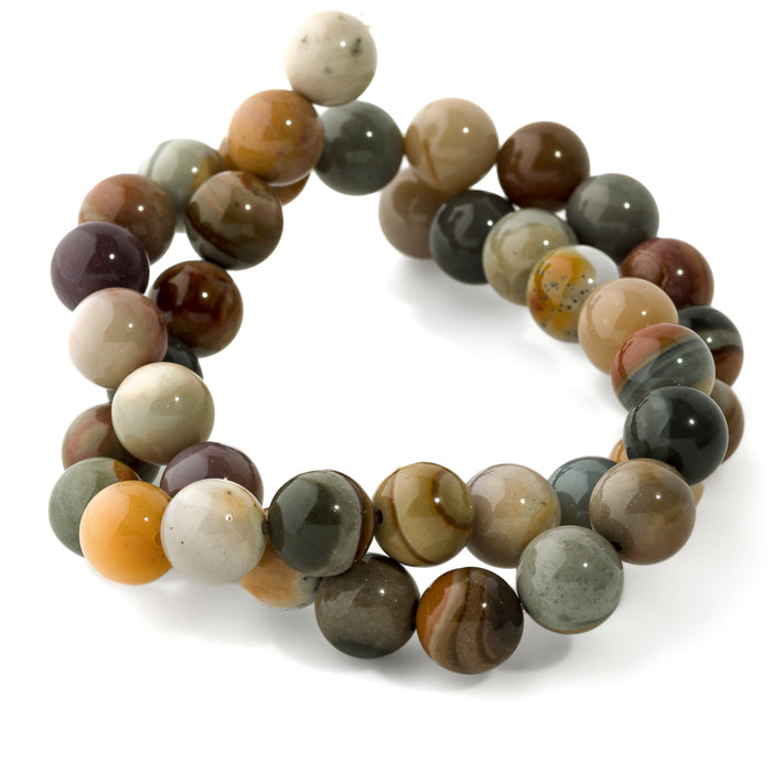 Polychrome Jasper 10mm Round - 15-16 Inch