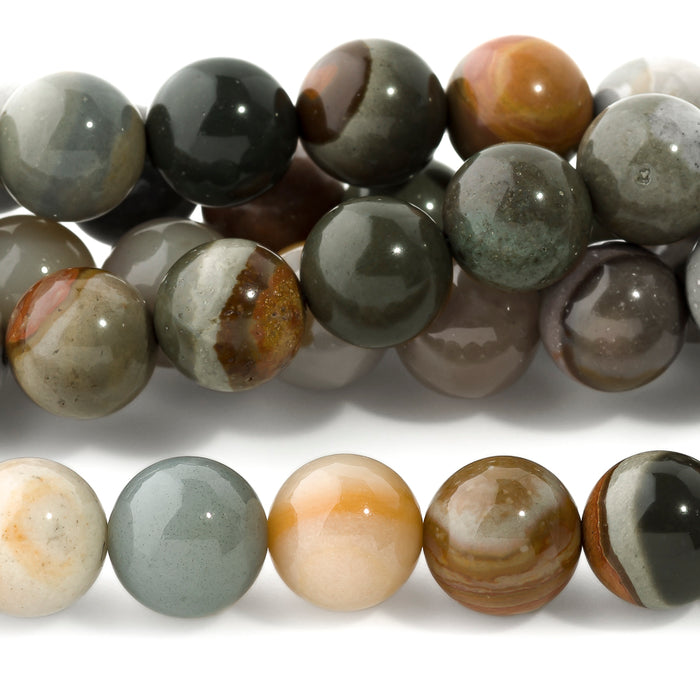 Polychrome Jasper 10mm Round - 15-16 Inch