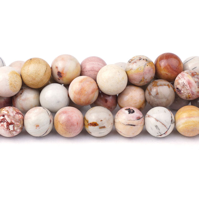 Polychrome Jasper 10mm Round Pink - 15-16 Inch