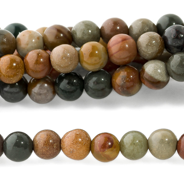 Polychrome Jasper 4mm Round - 15-16 Inch