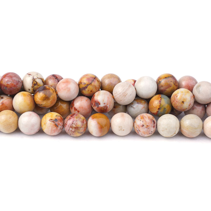 Polychrome Jasper 8mm Round Pink - 15-16 Inch