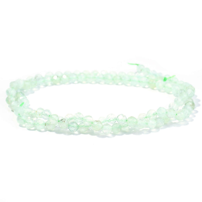 Prehnite 4mm Round Faceted AA Grade - 15-16 Inch