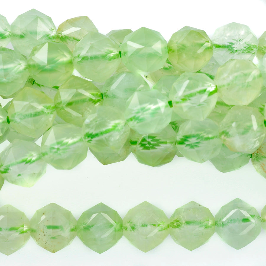 Prehnite 6mm Double Heart Faceted A Grade - 15-16 Inch