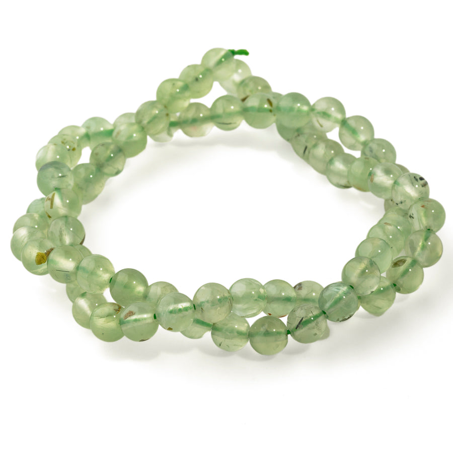 Prehnite with Rutilate 6mm Round - 15-16 Inch