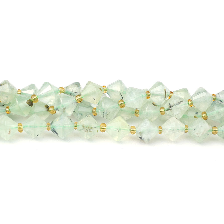 Prehnite Natural 8mm Bicone Faceted - 15-16 Inch