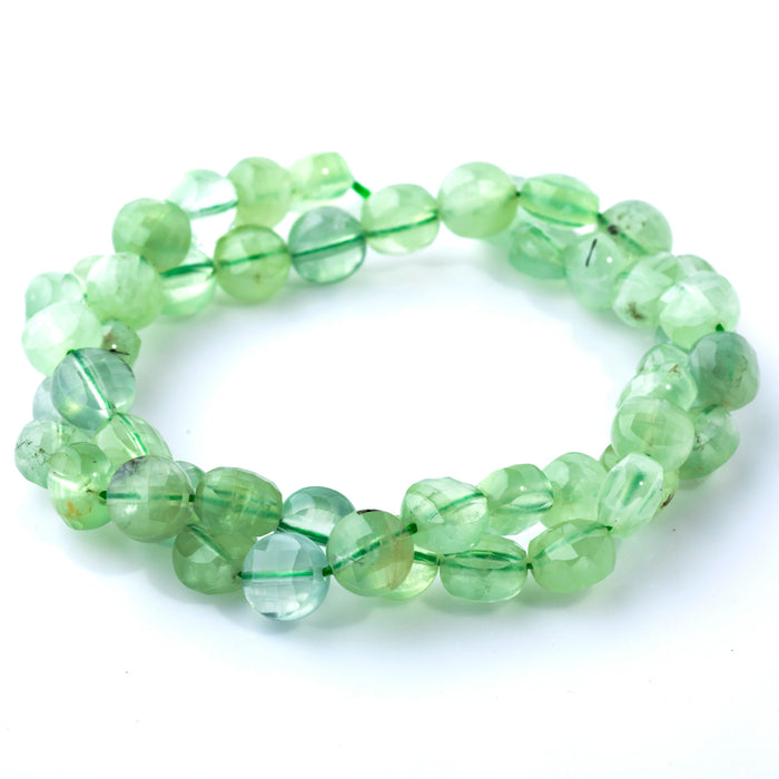 Prehnite 8mm Coin Faceted A Grade - 15-16 Inch