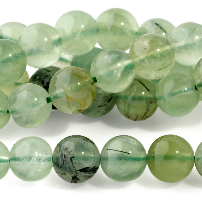 Prehnite with Rutilate 8mm Round - 15-16 Inch