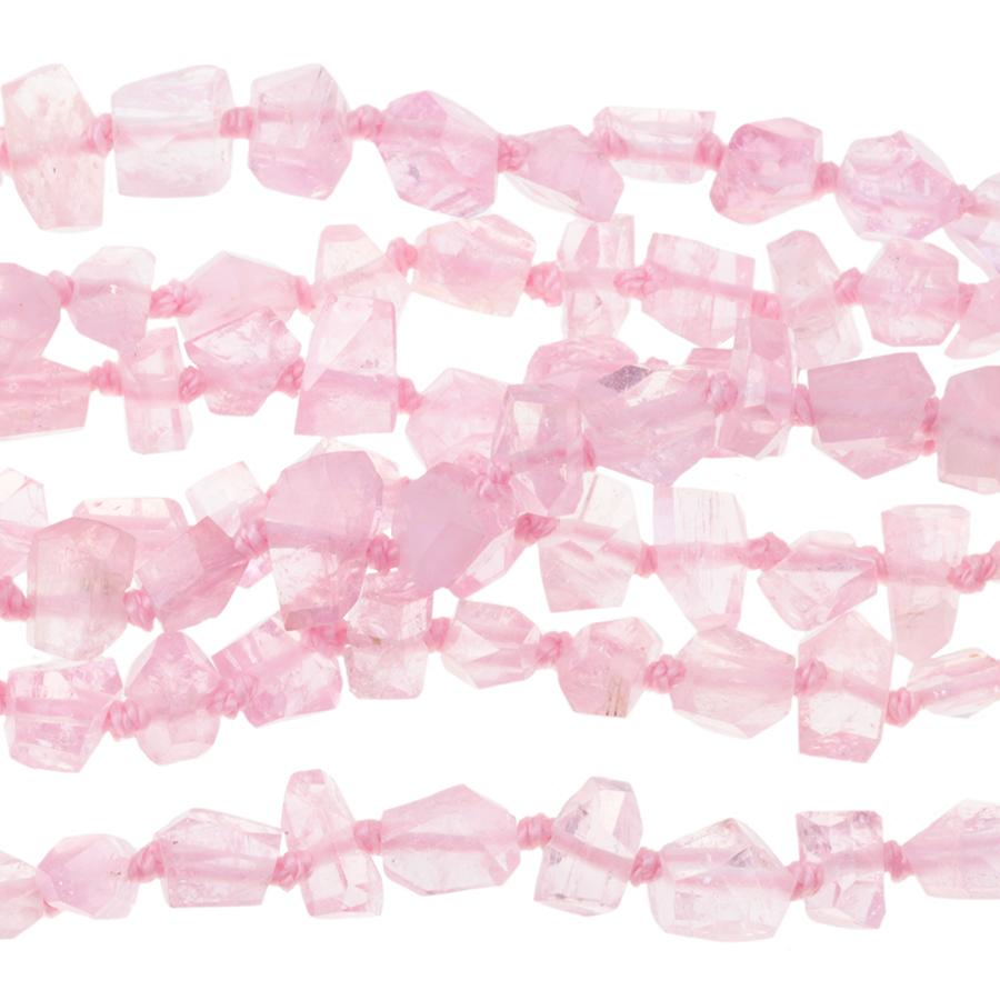 Pink Tourmaline 4-5x8mm Faceted Nugget 15-16 Inch