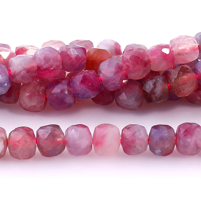 Pink Tourmaline 4-4.5mm Faceted Cube - 15-16 Inch