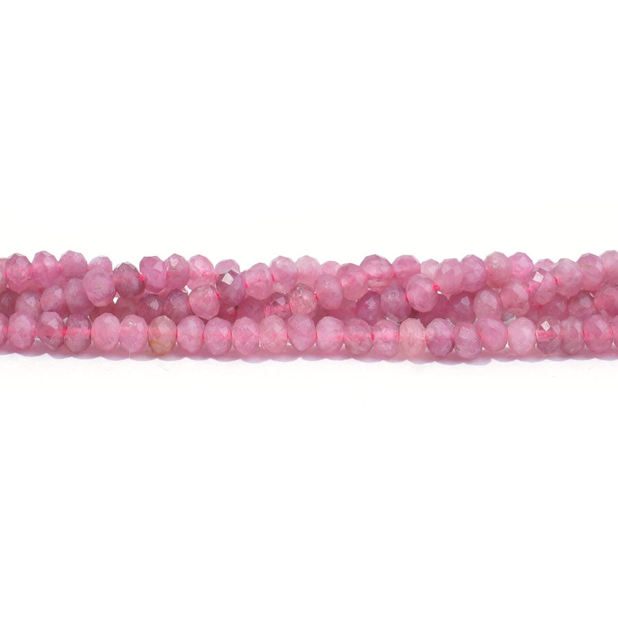 Pink Tourmaline 4mm Rondelle Faceted A Grade - 15-16 Inch