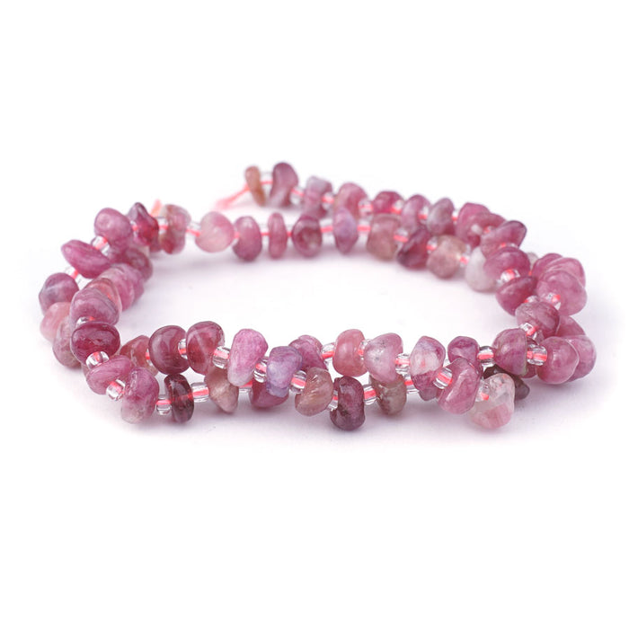 Pink Tourmaline 6x8mm Pebble - 15-16 Inch