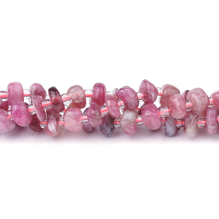 Pink Tourmaline 6x8mm Pebble - 15-16 Inch