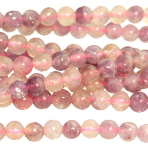 Pink Tourmaline w/ Pink Lepidolite 4mm Round 15-16 Inch