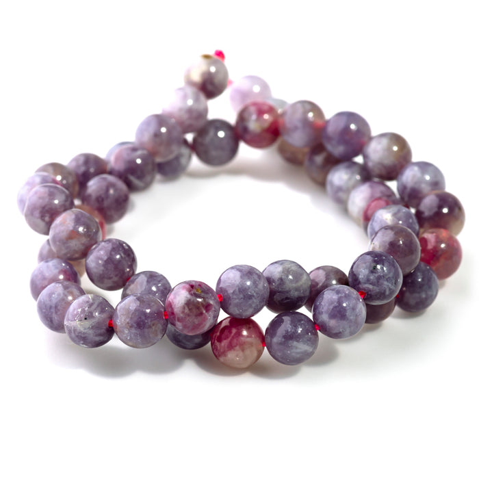 Pink Tourmaline with Pink Lepidolite 8mm Round - 15-16 Inch