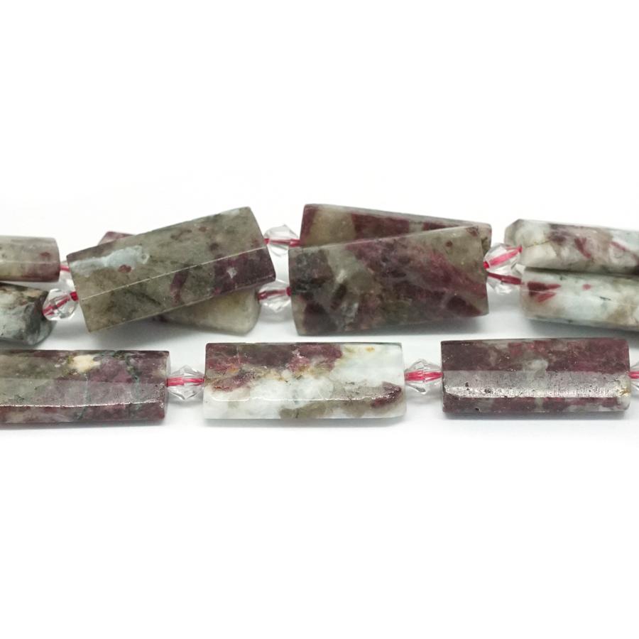 Pink Tourmaline in Quartz Faceted 13x18mm Tube - 15-16 Inch