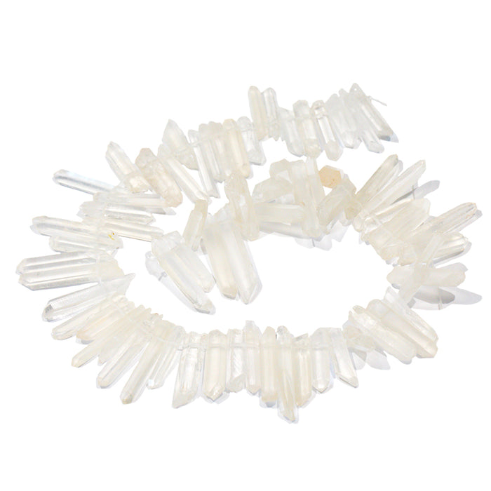 LIGHT Peach Crystal Quartz 6x16-8x38mm Points 15-16 Inch