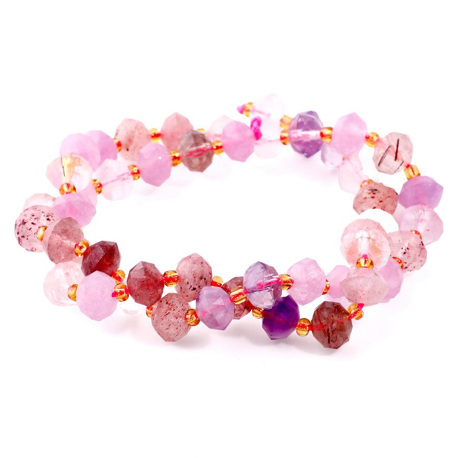 Tri Cut Faceted Rondelle Beads