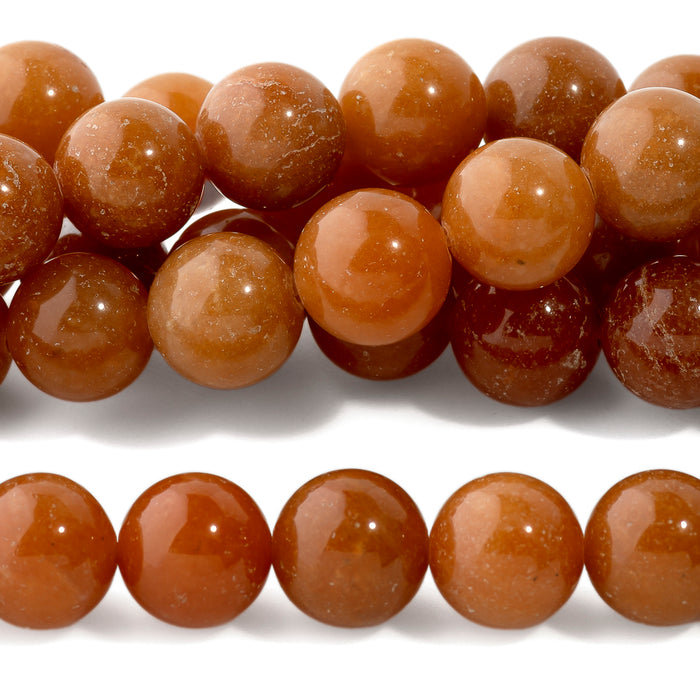 Red Aventurine 10mm Round - 15-16 Inch