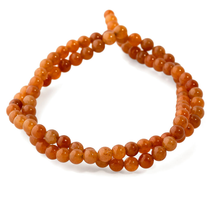 Red Aventurine 4mm Round - 15-16 Inch