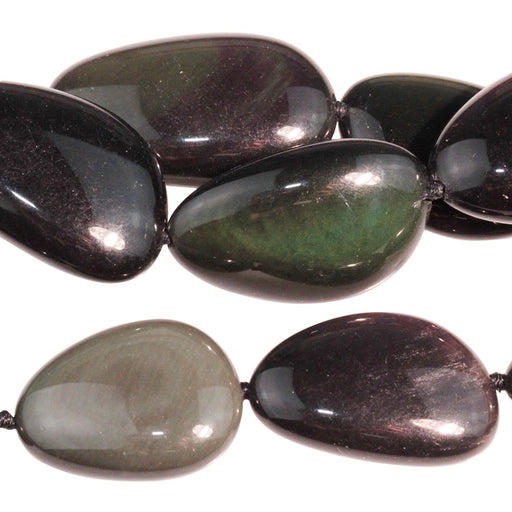 Rainbow Obsidian 20x24-22x42mm Irregular Oval 15-16 Inch