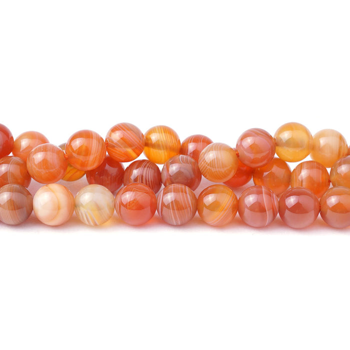 Red Botswana Agate 8mm Round - 15-16 Inch