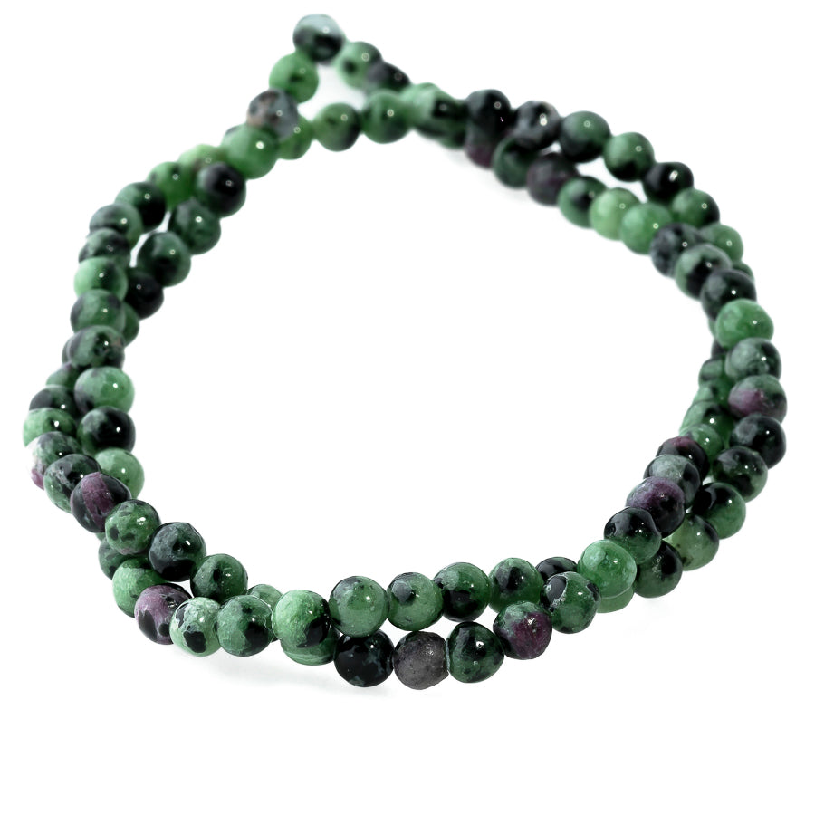 Ruby Zoisite 4mm Round 15-16 Inch