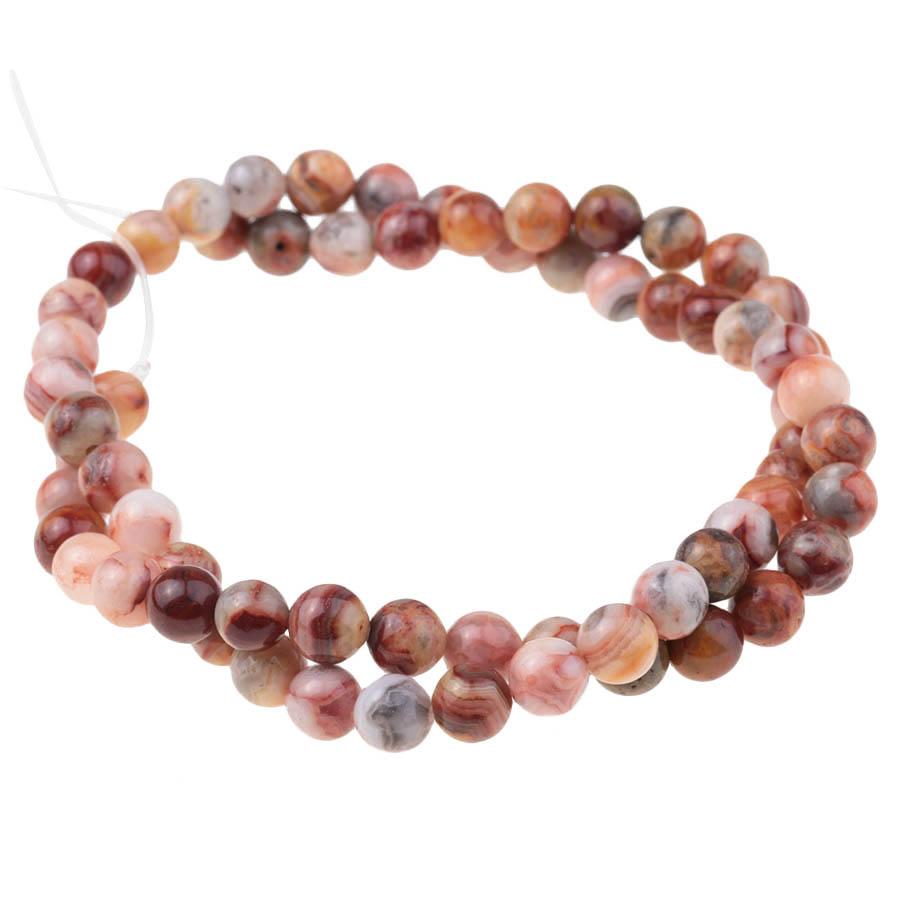 Red Crazy Lace Agate (Natural) 6mm Round 15-16 Inch