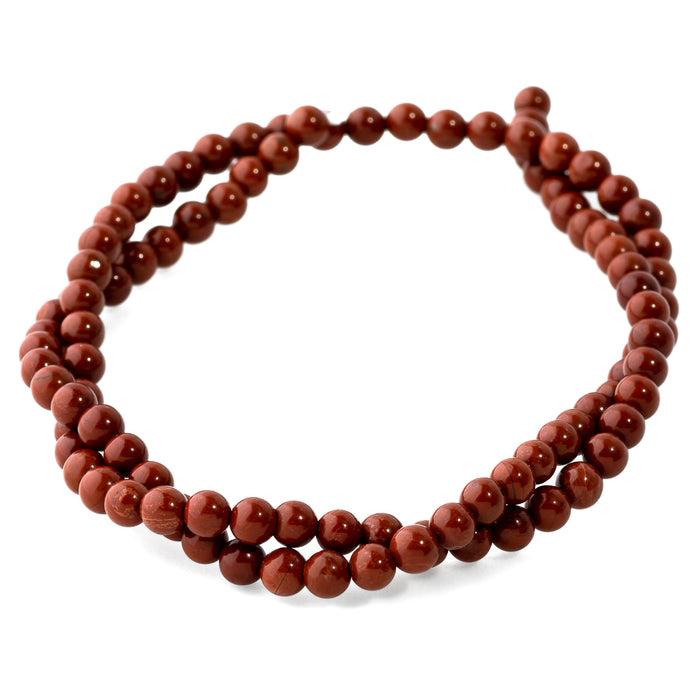 Red Jasper 4mm Round - 15-16 Inch