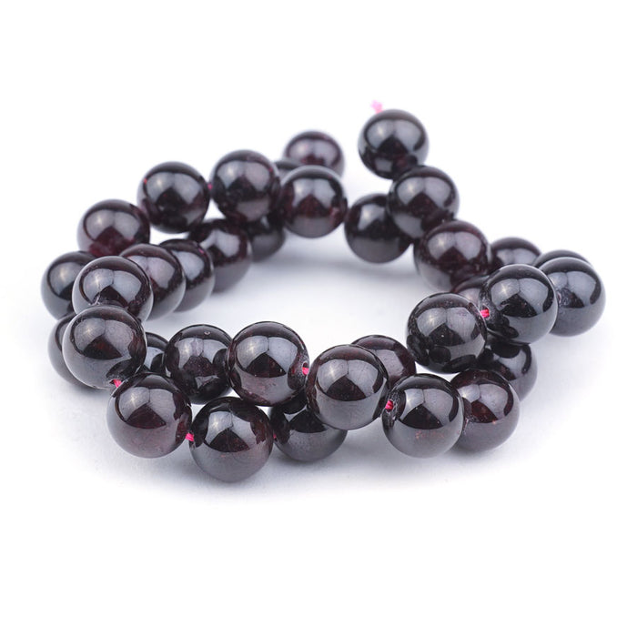 Red Garnet Natural 10mm Round AA Grade - 15-16 Inch