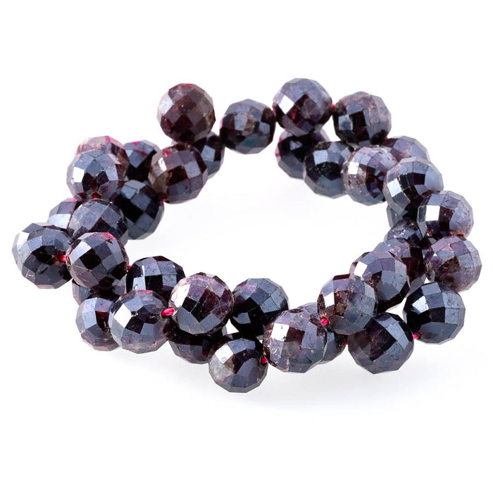 Red Garnet Plated 10mm Round Faceted - 15-16 Inch - CLEARANCE