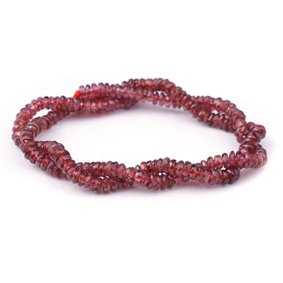 Red Garnet 3-4mm Faceted Rondelle - Limited Editions - 15-16 inch