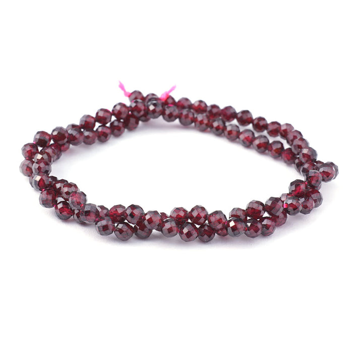 Red Garnet 4mm Faceted Round 15-16