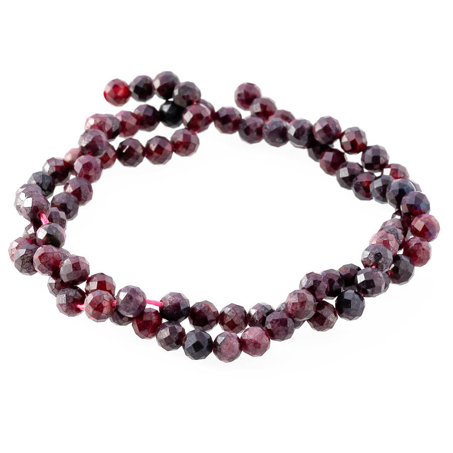 Red Garnet Plated 4mm Round Faceted - 15-16 Inch