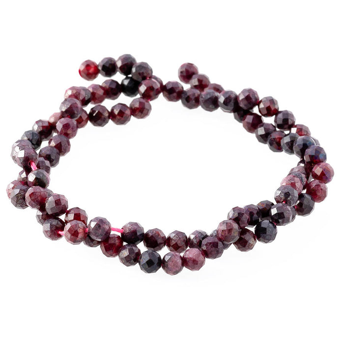 Red Garnet Plated 4mm Round Faceted - 15-16 Inch - CLEARANCE