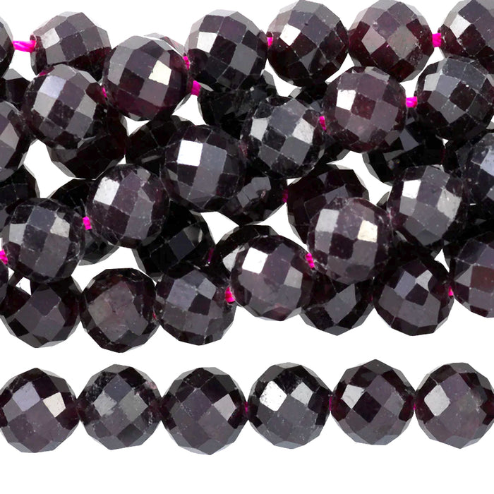 Red Garnet 6mm Round Faceted 15-16 Inch