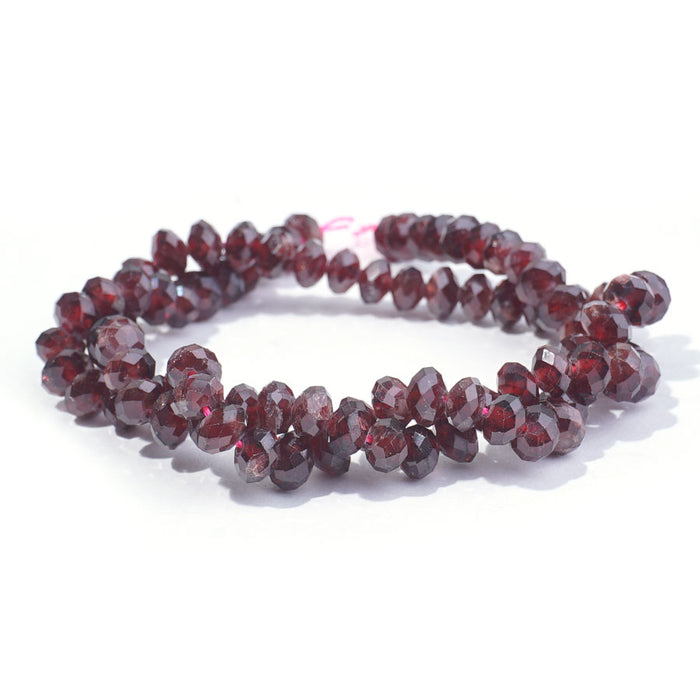 Red Garnet 6mm Rondelle Faceted A Grade - 15-16 Inch