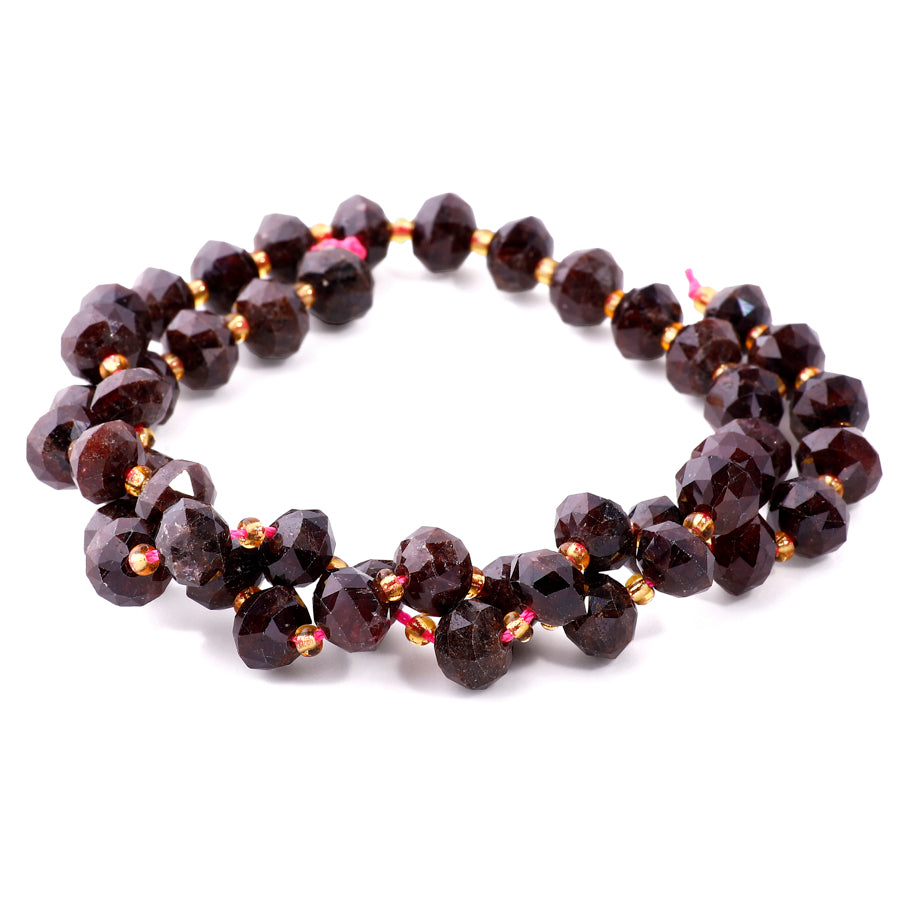 Red Garnet 6x8mm Tri Cut Faceted Rondelle - 15-16 Inch — Dakota Stones