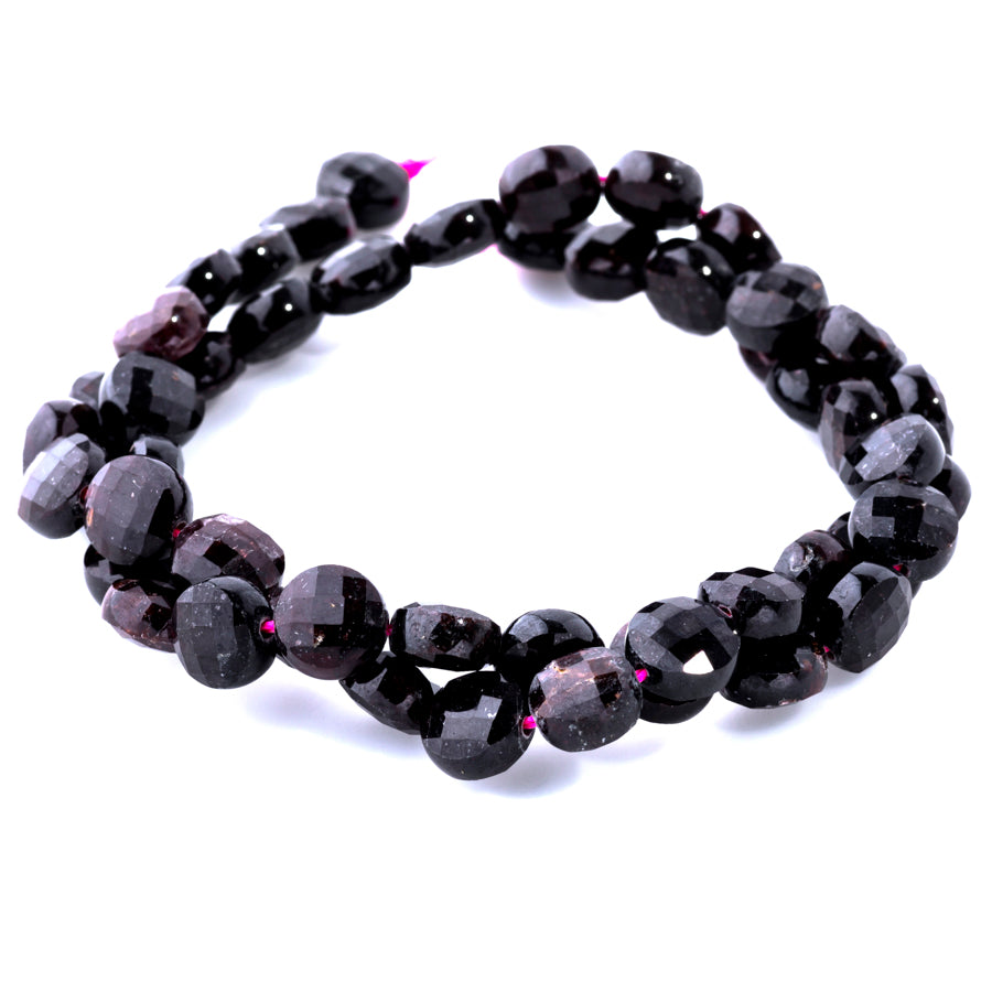 Red Garnet 8mm Coin Faceted A Grade - 15-16 Inch