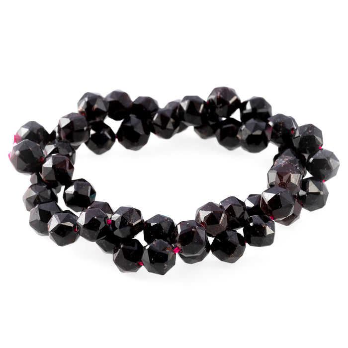 Red Garnet 8mm Double Heart Faceted - 15-16 Inch