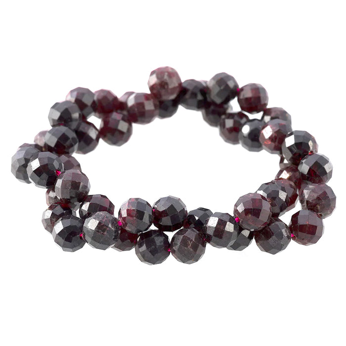 Red Garnet 8mm Round Faceted - 15-16 Inch