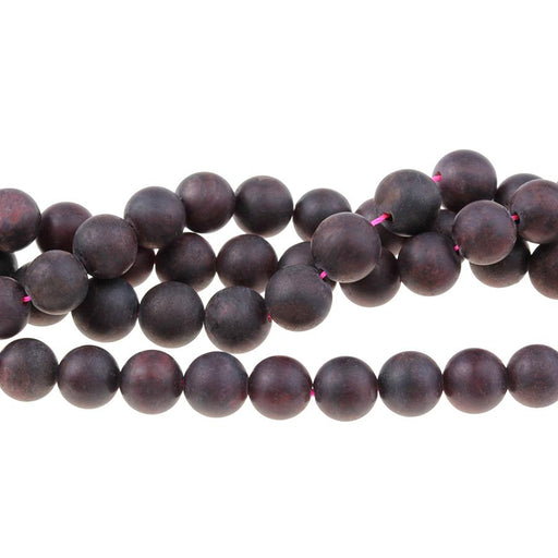 MATTE Red Garnet 8mm Round 8-Inch