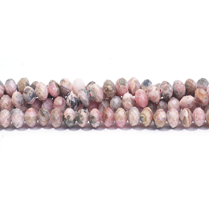 Rhodochrosite 6mm Rondelle Faceted - 15-16 Inch